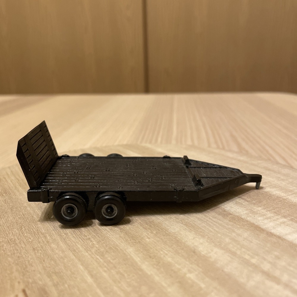 Vintage ERTL Flatbed Trailer 1/64 Diecast Black Dual Axle Farm Toy